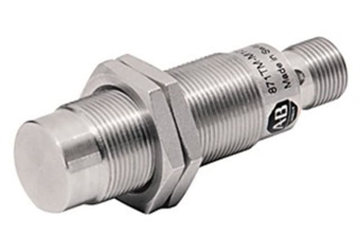 Allen Bradley Inductive Threaded Barrel Proximity Sensor, M18, 20 mm Detection, PNP NO, 10 → 30 V dc
