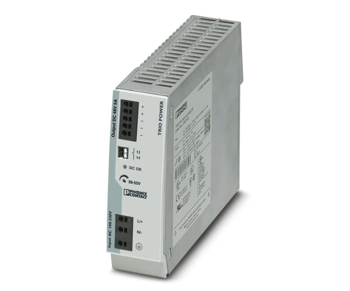Phoenix Contact TRIO POWER Switched Mode DIN Rail Power Supply, 100 → 240V ac ac Input, 48V dc dc Output, 5A