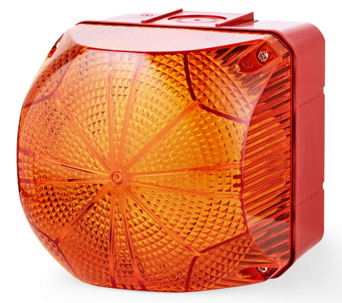 AUER Signal QFS Series Amber Strobe Beacon, 230 V ac, 240 V ac, Surface Mount, Xenon Bulb, IP66