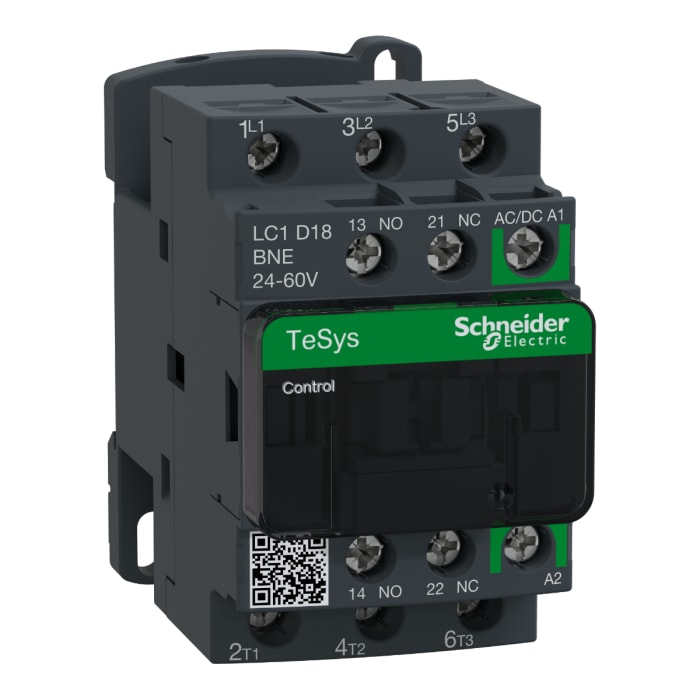 Schneider Electric TeSys D LC1D Contactor, 24 V ac/dc Coil, 3-Pole, 18 A, 7.5 kW, 3NO, 690 V ac