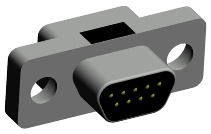 Norcomp MICRO-D 9 Way Through Hole D-sub Connector Plug, 1.27mm Pitch