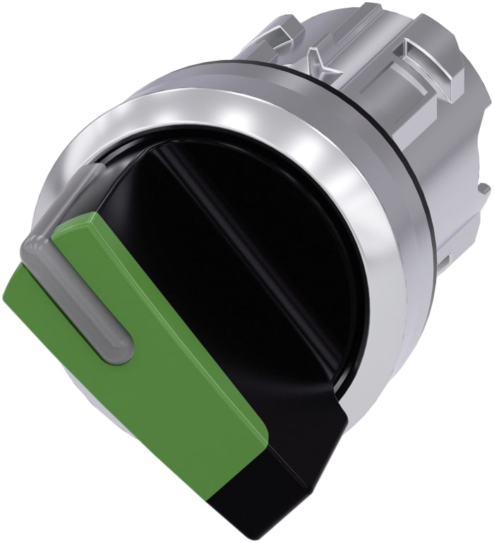 Siemens SIRIUS ACT 3SU10 Series 2 Position Selector Switch Head, 22mm Cutout, Green Handle