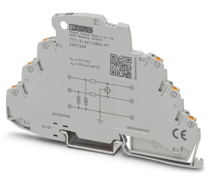 Dispositif de protection anti-surtension, 30 V c.c. TTC-3-2X1-24DC-PT