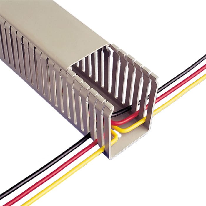 Kabelové rozdvojky Drážkovaný kabelovod PVC Otevřený barva Šedá 25 mm x 50mm x 2m Betaduct