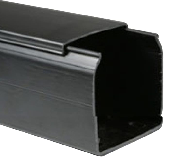 Betaduct Black Industrial Trunking - Closed Slot, W25 mm x D37.5mm, L2m, Noryl