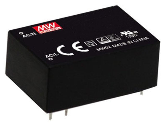 Alimentation à découpage MEAN WELL, 2W, 1 sortie à  3.3V c.c., 600mA