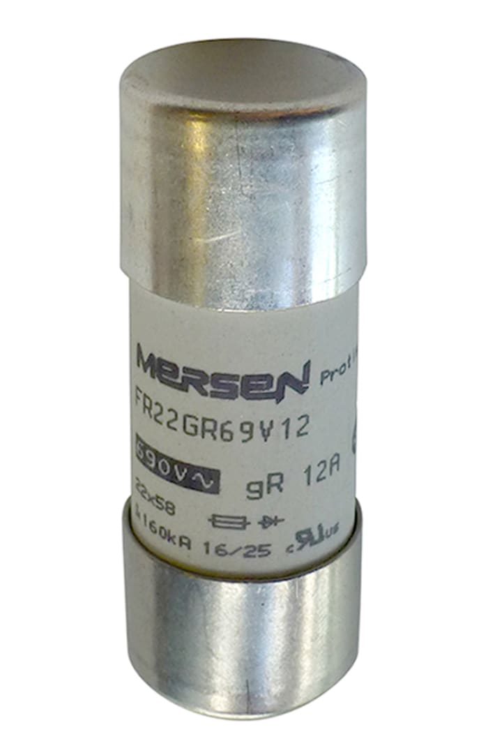 Cartouche fusible Mersen Protistor, 25A 22 x 58mm Type FF 500 V dc, 690 V ac, 700V c.a.