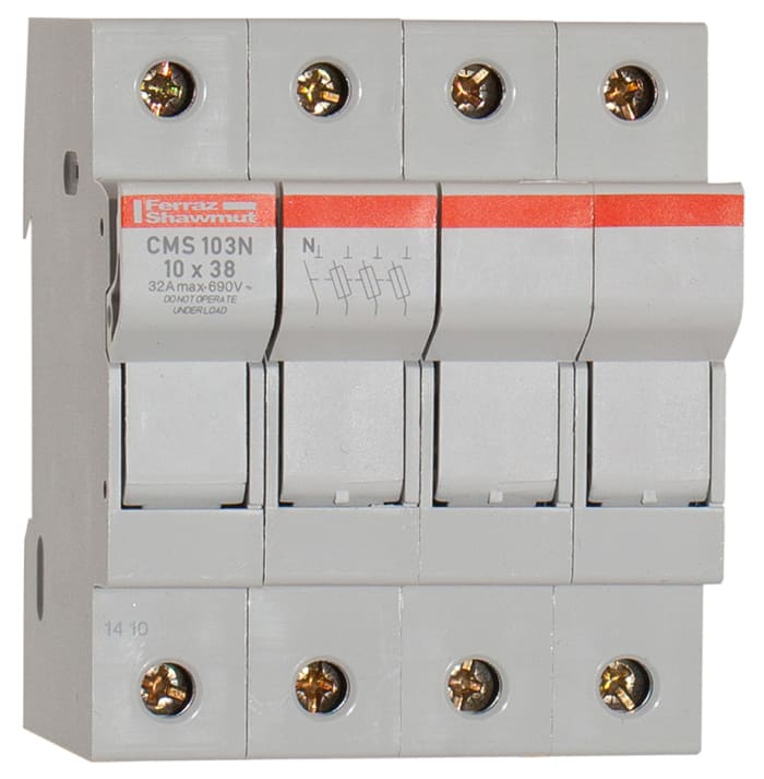 Mersen 32A Fuse Holder for 10.3 x 38.1mm Fuse, 1+N, 690V ac