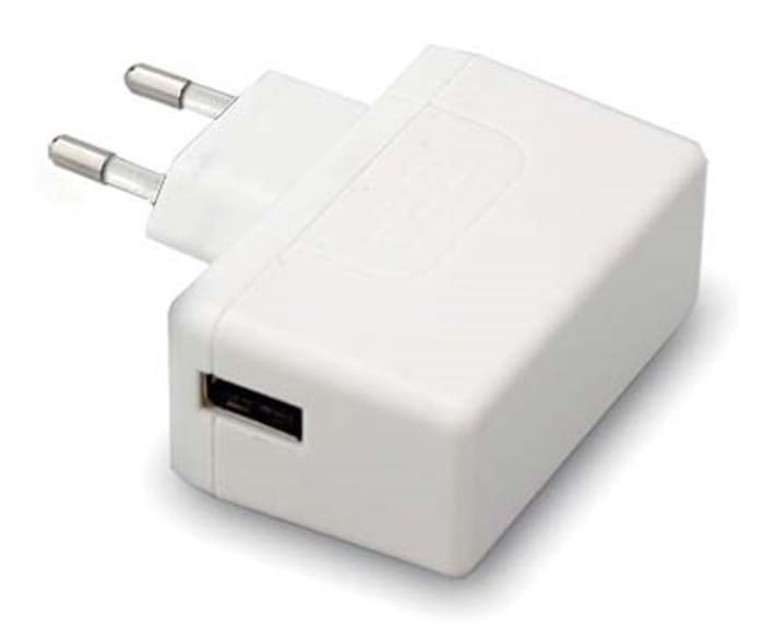 MEAN WELL 12W Plug-In AC/DC Adapter 5V dc Output, 2.4A Output
