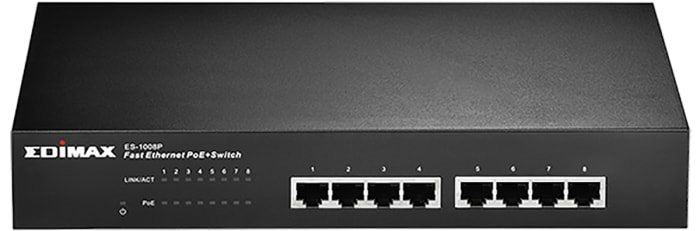 Edimax ES-1008P, Unmanaged 8 Port Ethernet Switch With PoE