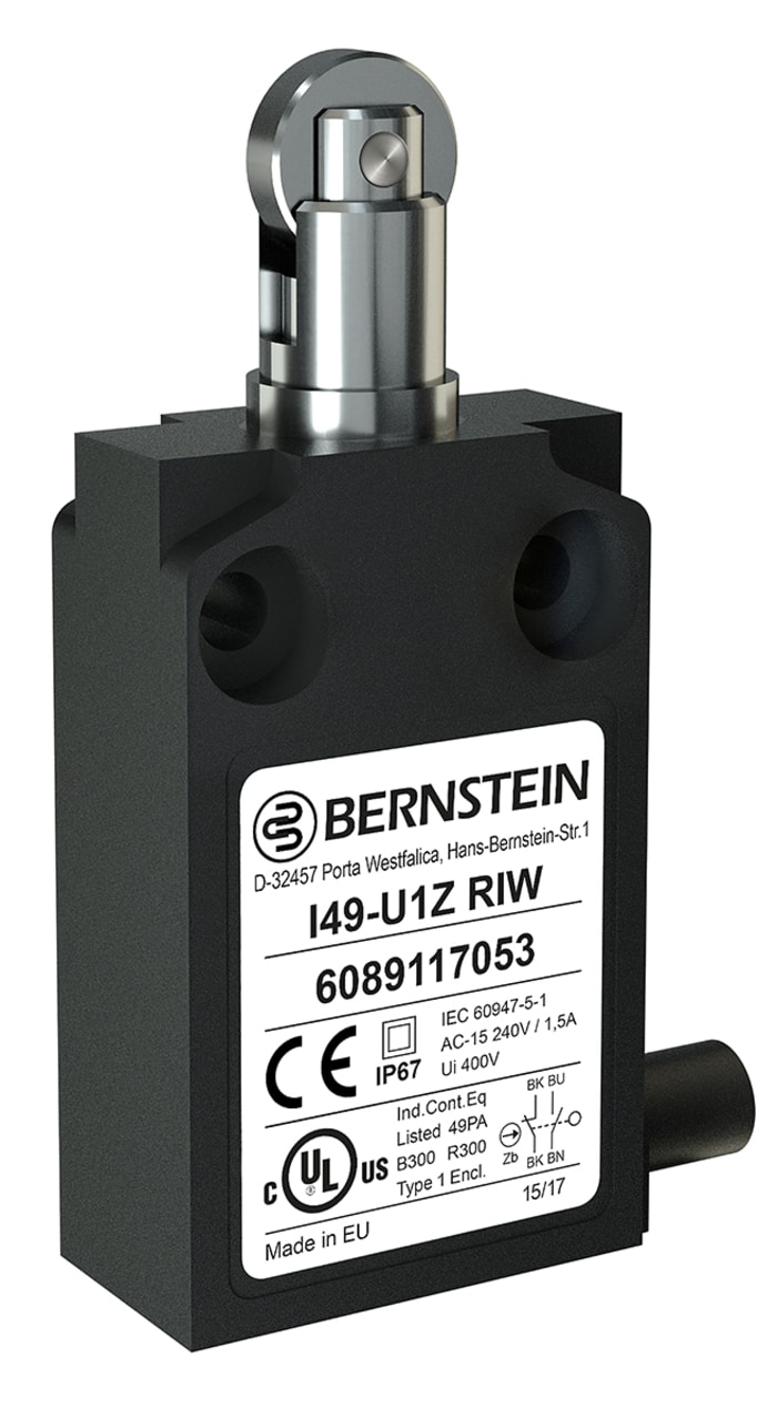 6089167052 Bernstein AG | Bernstein AG I49 Series Roller Plunger Limit ...