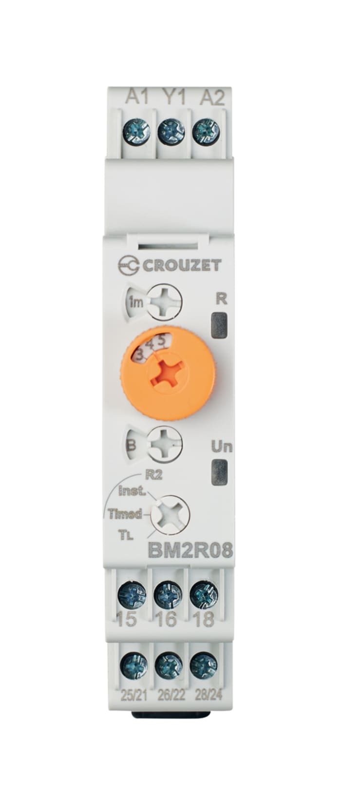 Crouzet Syr-Line Series DIN Rail Mount Timer Relay, 12 → 240V ac/dc, 2-Contact, 0.5 s → 10days, DPDT