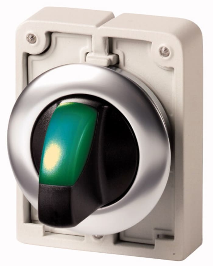Eaton RMQ Titan Series 3 Position Selector Switch Head, 30mm Cutout, Green Handle