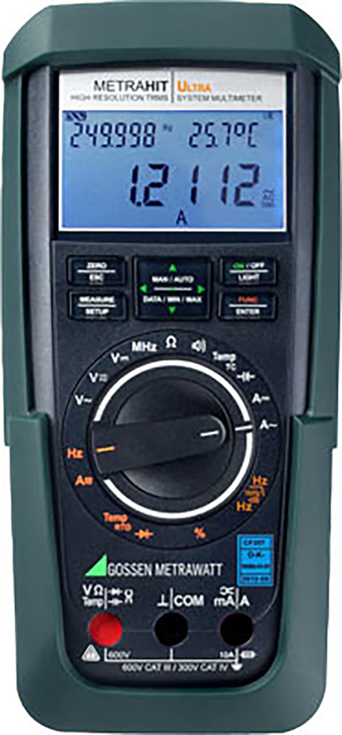 M248A Gossen Metrawatt, Gossen Metrawatt METRAHIT PM PRIME Handheld  Digital Multimeter, True RMS, 10A ac Max, 10A dc Max, 600V ac Max, 136-5803