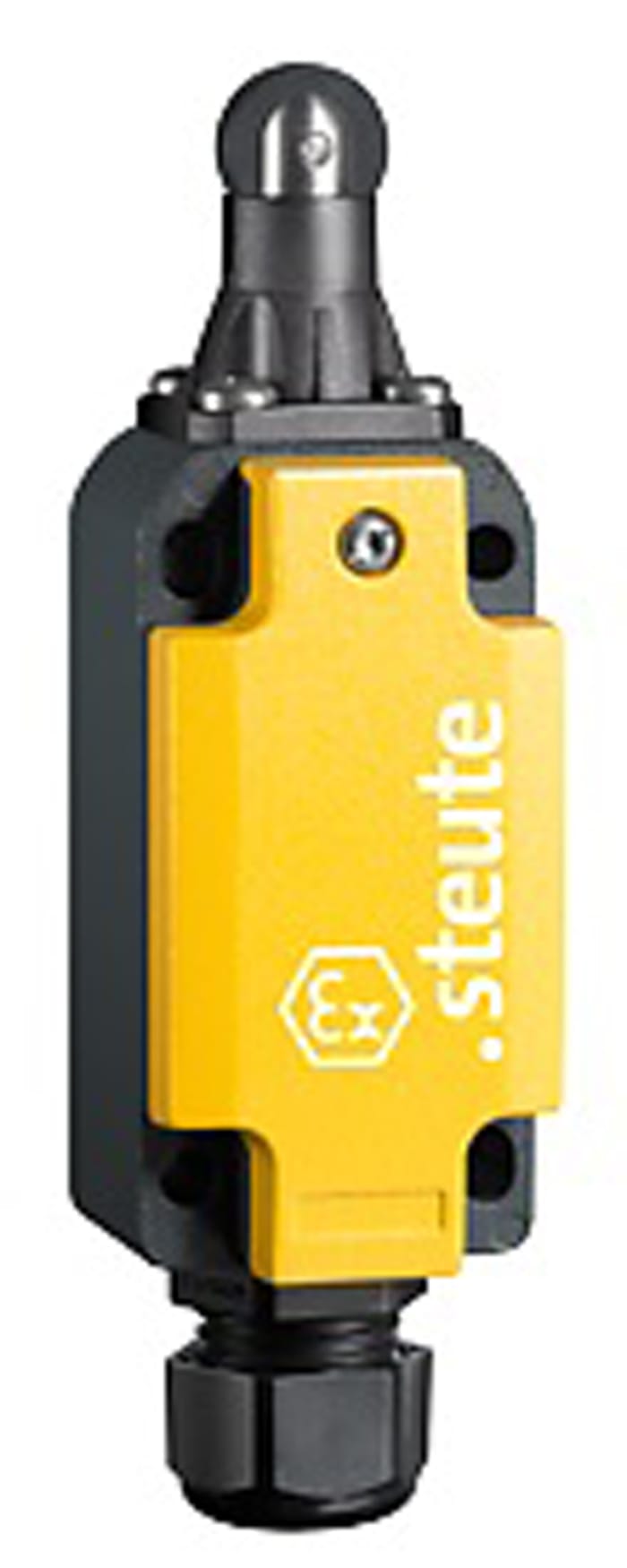 Steute Ex 98 Series Roller Plunger Limit Switch, NO/NC, IP66, DPST, Aluminium Housing, 250V ac Max, T6 4.4A Max