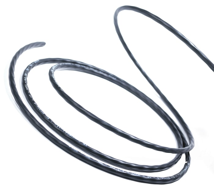 TE Connectivity 100E Control Cable, 2 Cores, 1 mm², ECO, Screened, 100m, Black Low Smoke Zero Halogen (LSZH) Sheath, 17