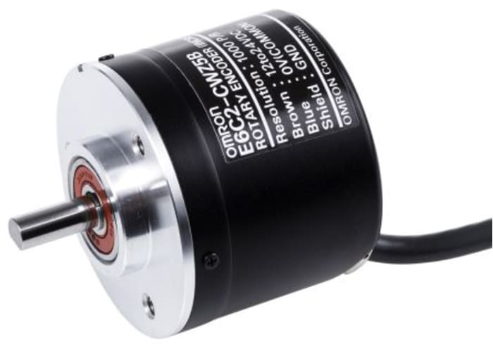 Omron E6C2-C Series Incremental Incremental Encoder, 360ppr ppr, PNP Open Collector Signal, Solid Type, 6mm Shaft
