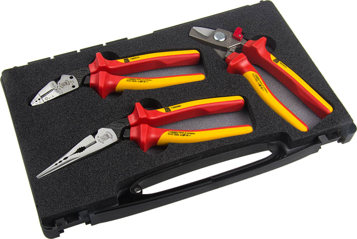 RS PRO 3-Piece Plier Set, 200 mm Overall
