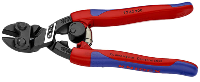 72 62 200 Knipex | Corta alambre Knipex con capacidad de corte de 6 mm,  longitud 200 mm, en acero al cromo vanadio | 136-7434 | RS Components