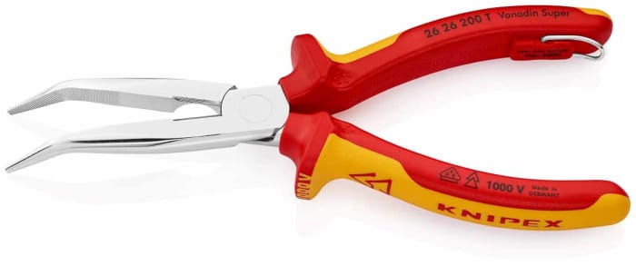 KNIPEX, 26 26 200, Insulated Long Nose Plier, 8 in, Serrated