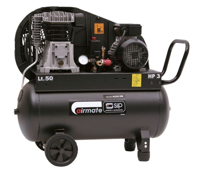 06258 SIP SIP 3HP 50L Air Compressor, 10bar, 39kg 1367581 RS