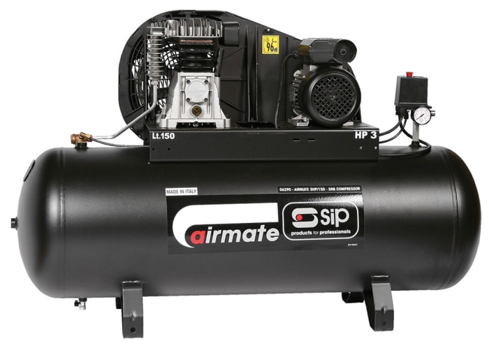 SIP 3HP 150 l Air Compressor, 10bar, 83kg