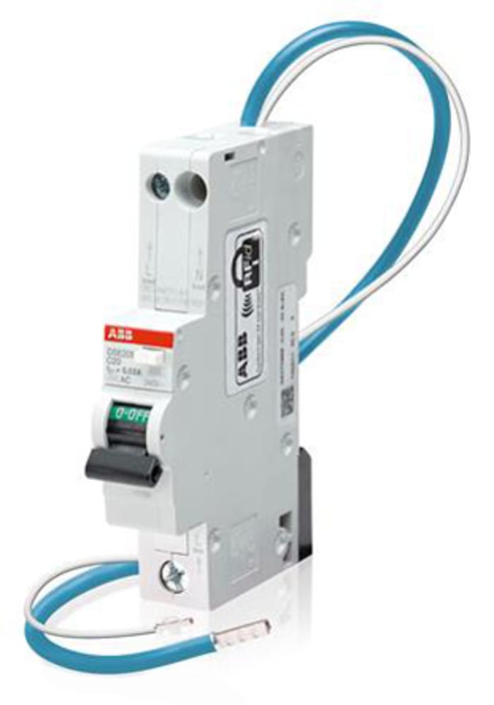 ABB RCBO, 10A Current Rating, 1P+N Poles, 30mA Trip Sensitivity, Type C, System Pro M Compact Range