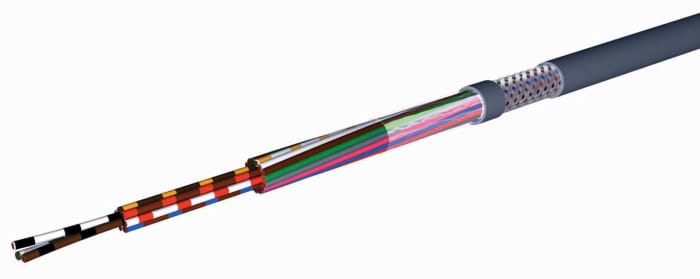 RS PRO Data Cable, 4 Cores, 0.50 mm², Screened, 20 AWG, 100m, Screened Shield, LiYCY Cable