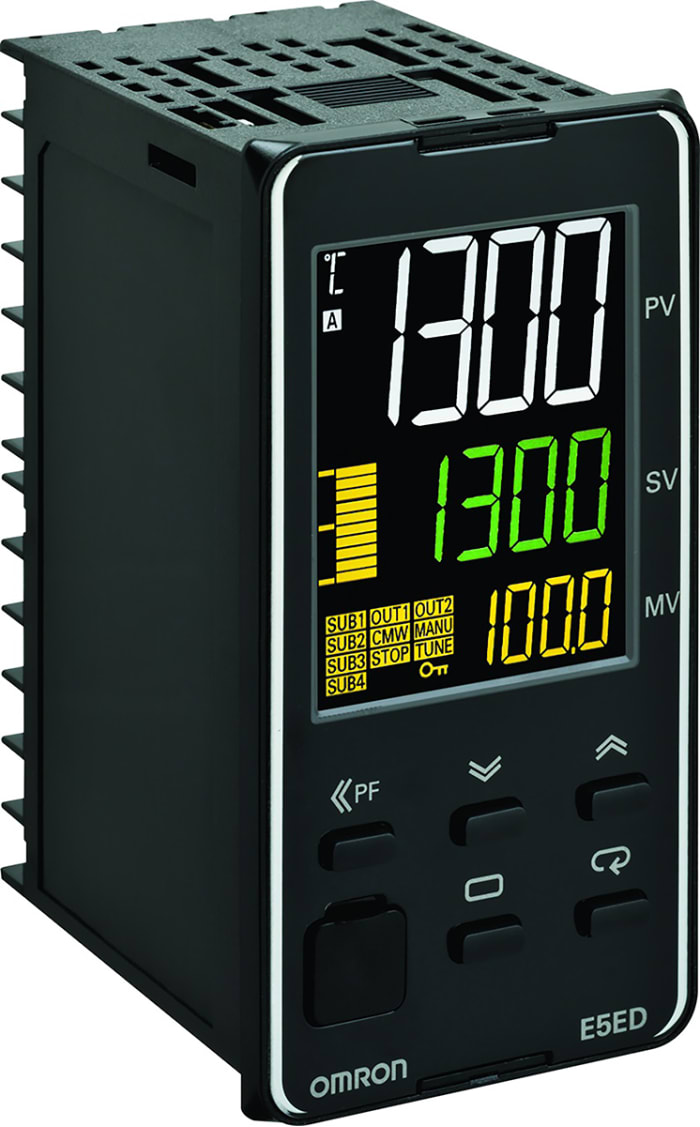 Omron E5ED Panel Mount PID Temperature Controller, 48 x 96mm 2 Input, 1  Output Relay, 100 → 240 V ac Supply