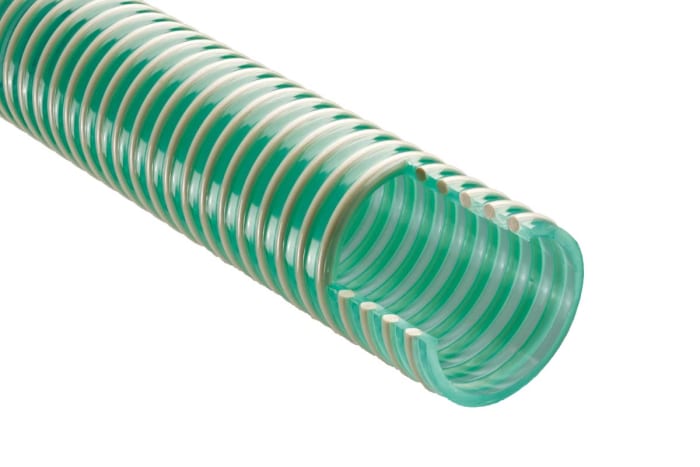 RS PRO PVC, Hose Pipe, 45mm ID, 52.8mm OD, Green, 10m
