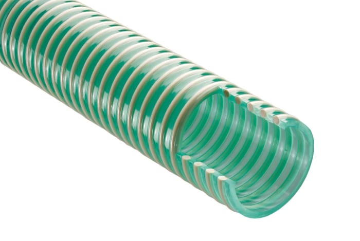 RS PRO PVC, Hose Pipe, 38mm ID, 46mm OD, Green, 10m