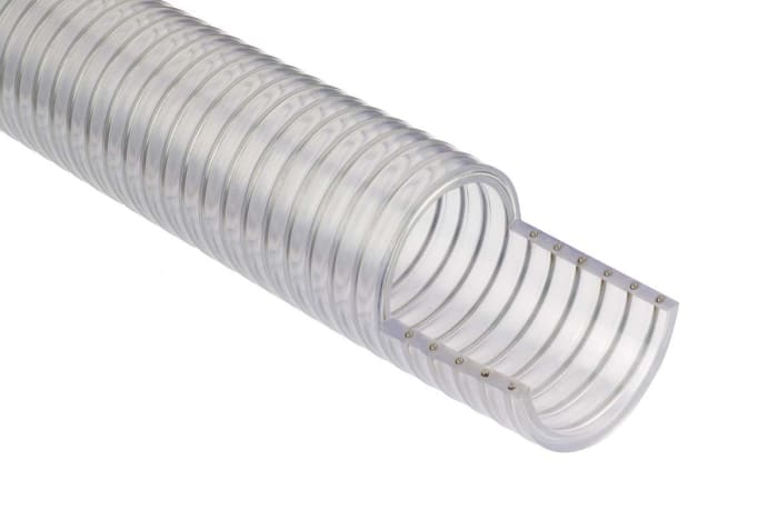 RS PRO PVC, Hose Pipe, 76mm ID, 89.6mm OD, Clear, 5m
