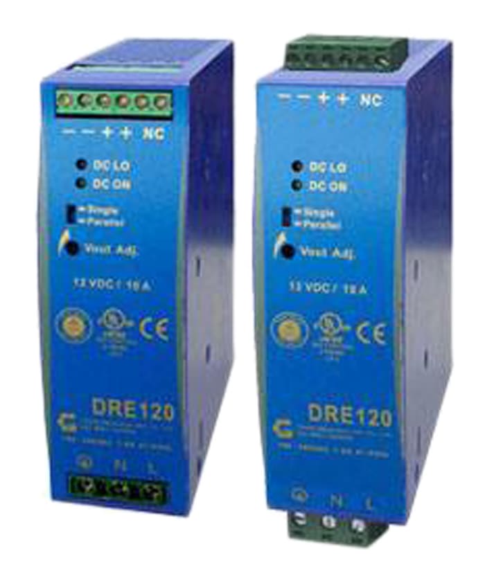 Chinfa DRE120 Switch Mode DIN Rail Power Supply, 230V ac, 24V dc dc Output, 5A Output, 120W