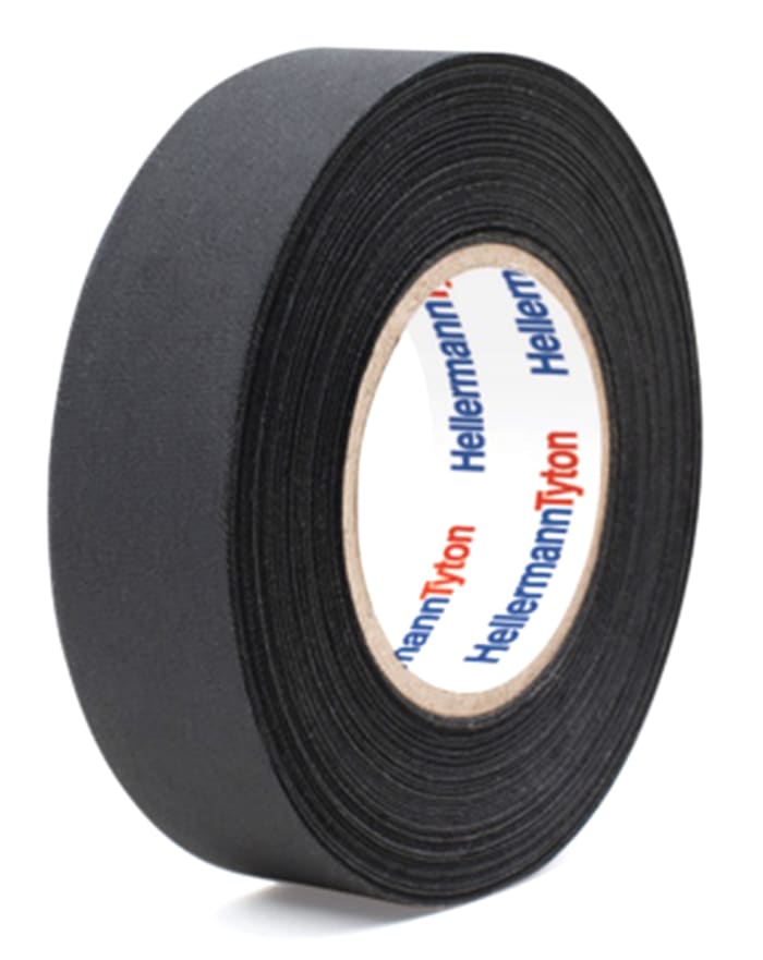 HellermannTyton PROTECT180 Black PET Electrical Tape, 19mm x 25m
