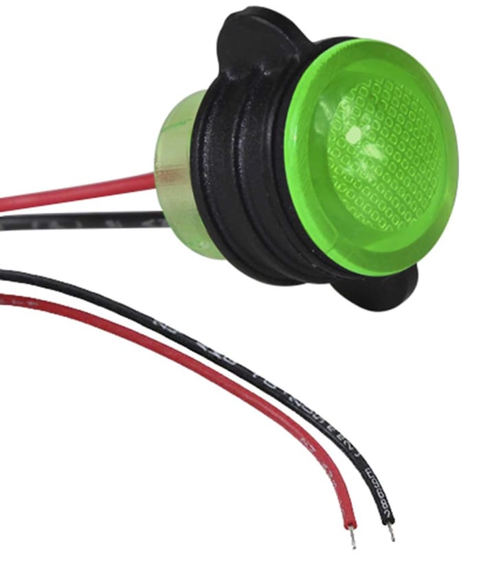 VCC Green Panel Mount Indicator, 14mm Mounting Hole Size, IP67