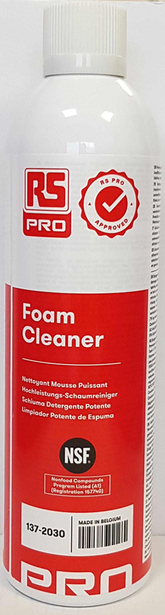 Mousse nettoyante RS PRO, Aérosol 500 ml