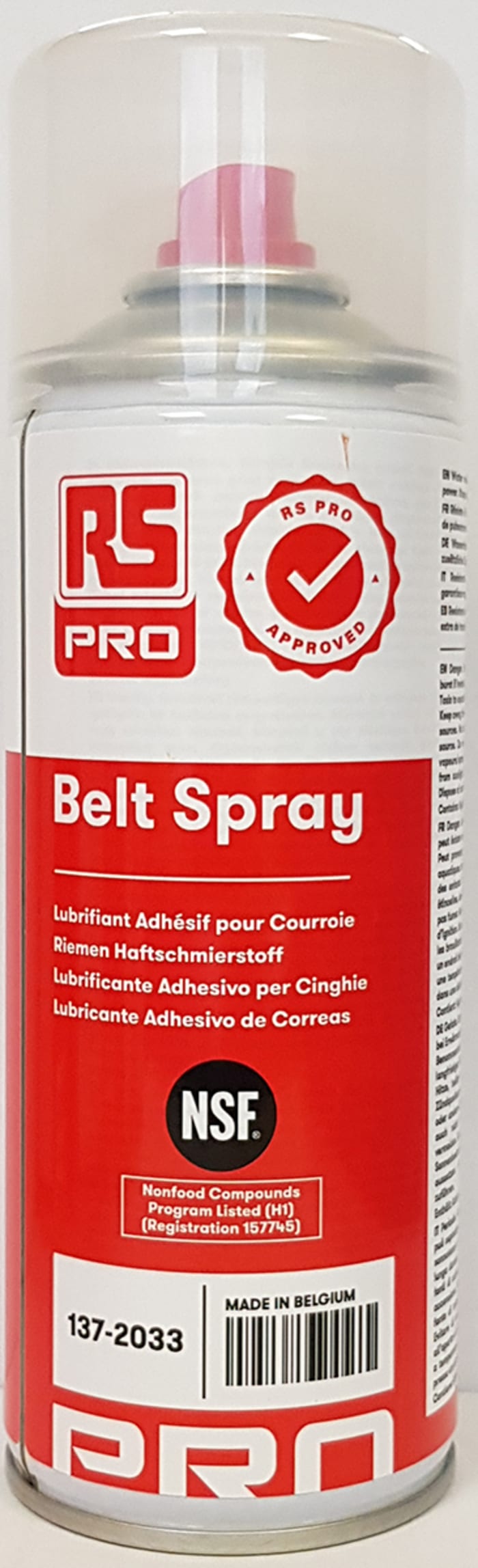 RS PRO Multi Purpose Belt lubricant 400 ml Aerosol,Food Safe
