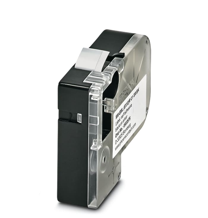 Phoenix Contact MM-EML Black on Silver Label Printer Tape, 8 m Length, 12 mm Width, 8m Label Length, 12mm Label Width