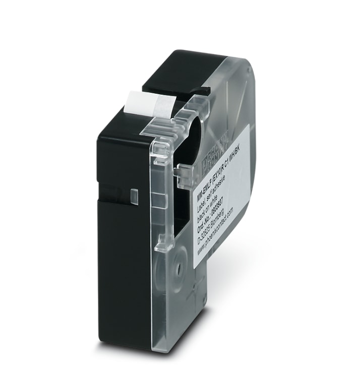 Phoenix Contact MM-EMLF Black on White Label Printer Tape, 8 m Length, 10 mm Width, 8m Label Length, 10mm Label Width