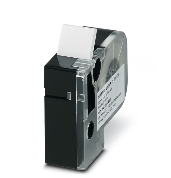 Phoenix Contact MM-EMLF Black on White Label Printer Tape, 8 m Length, 24 mm Width, 8m Label Length, 24mm Label Width