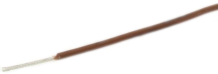 Alpha Wire ThermoThin Series Brown 0.6 mm² High Temperature Wire, 20 AWG, 19/32, 30m, Fluoropolymer Insulation, 2920
