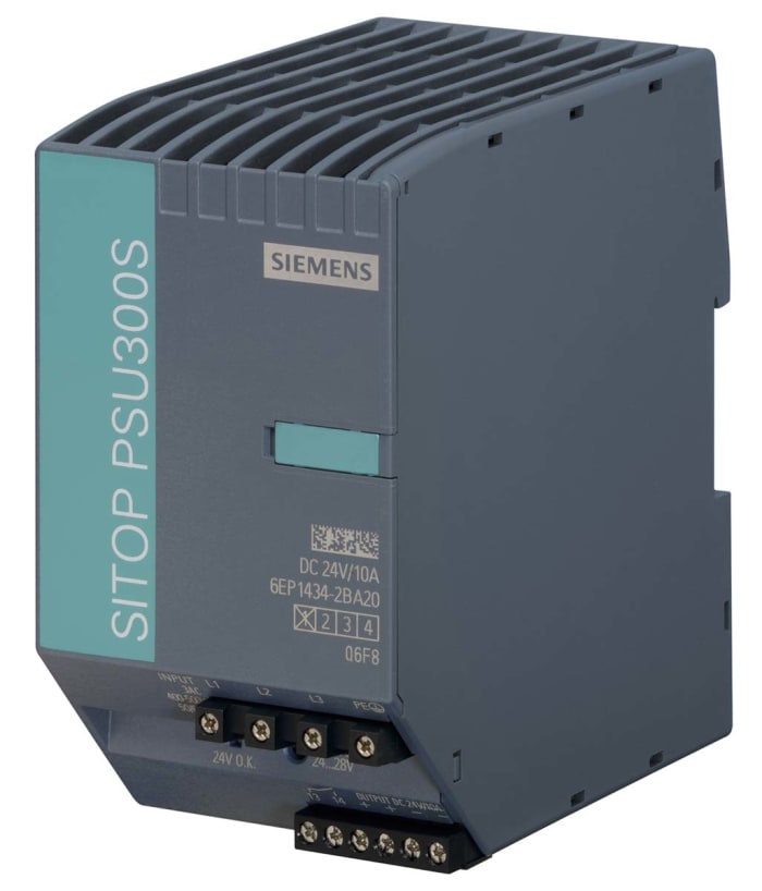 Siemens DIN Rail Power Supply, 400V ac ac Input, 24V dc dc Output, 0 → 10A Output, 240W