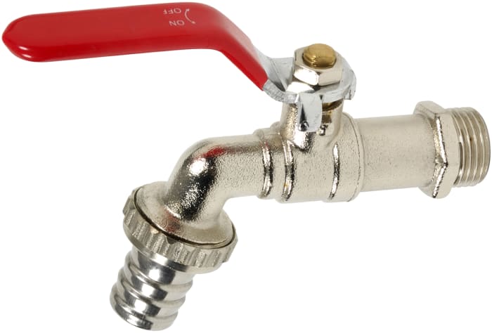 Sferaco Nickel Plated Brass Lever Bib Tap, 1/2in