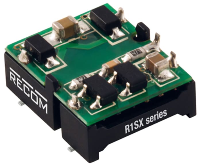 Recom R1SX Isolated DC-DC Converter, 5V dc/ 200mA Output, 4.5 → 5.5 V dc Input, 1W, PCB Mount, +100°C Max Temp
