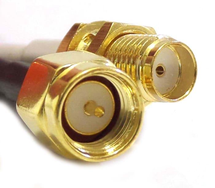 Siretta ASM Series Male SMA to Female SMA, 100mm, RG174 Coaxial, Terminated50 Ω