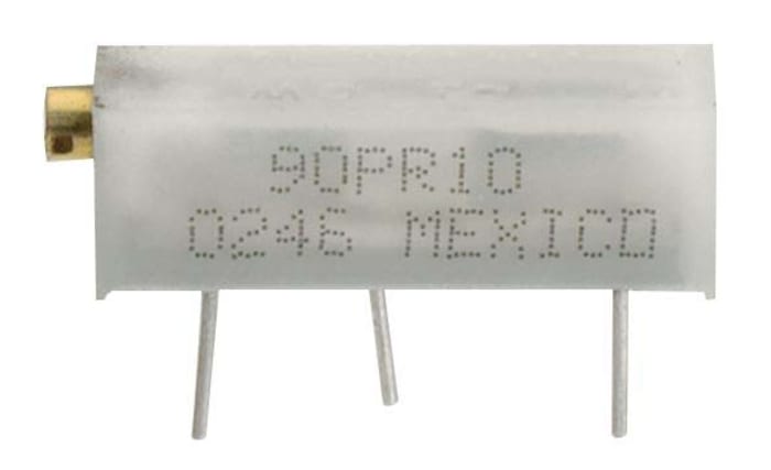 Potenciómetro para PCB TT ElectronicsBI serie 90, 1kΩ máximo, ±10%, ±100ppm/°C, 0.75W, vueltas: 20, Montaje en orificio