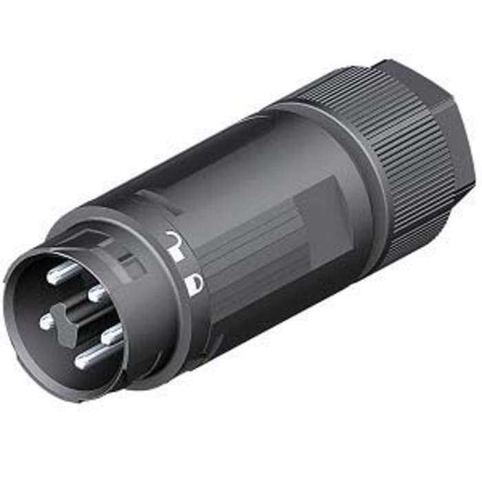 Wieland 5P Kutuplu Mini Konnektör, Erkek, 16A, 400 V, Kablo Ucuna Monte, Bükülme Önleyici, RST Mini Serisi