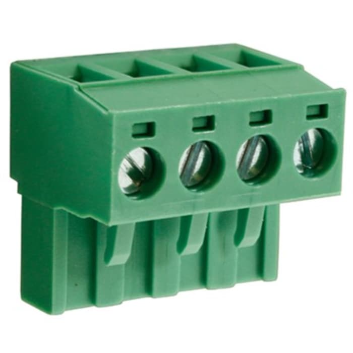 RS PRO, 5.08mm Pitch, 4 Way, , Pluggable Terminal Block, Plug, Through Hole, Screw Termination