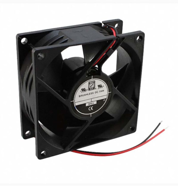 Ventilador Axial RS PRO de 80 x 80 x 32mm, 24 V dc, 1.68W, 3000rpm, caudal 68m³/h, 35dB