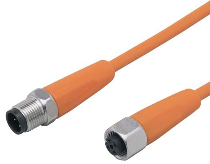 Cable de actuador de sensor ifm electronic, con. A M12 Hembra, con. B M12 Macho, long. 5 m, 250 V ac, 300V dc, IP65,